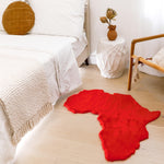 Load image into Gallery viewer, Red Map of Africa Luxurious Faux Fur Rug/Throw

