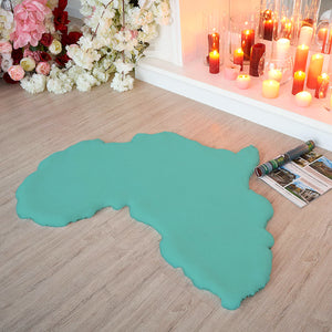 Teal / Turquoise Map of Africa Luxurious Faux Fur Rug/Throw