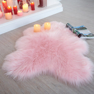 Pink Faux Sheepskin Fur Area Rug