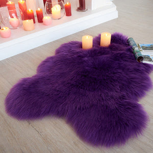Purple Faux Sheepskin Fur Area Rug