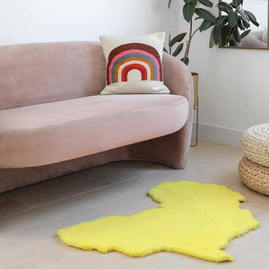 Yellow Map of Africa Luxurious Faux Fur Rug/Throw