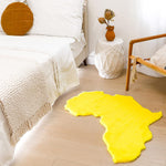 Load image into Gallery viewer, Yellow Map of Africa Luxurious Faux Fur Rug/Throw
