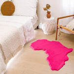 Load image into Gallery viewer, Fuchsia Map of Africa Luxurious Faux Fur Rug/Throw
