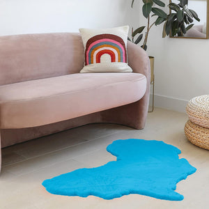 Blue Map of Africa Luxurious Faux Fur Rug/Throw