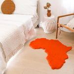 Load image into Gallery viewer, Orange Map of Africa Luxurious Faux Fur Rug/Throw
