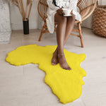 Load image into Gallery viewer, Yellow Map of Africa Luxurious Faux Fur Rug/Throw
