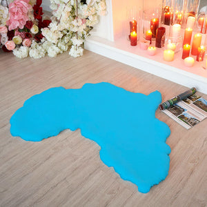 Blue Map of Africa Luxurious Faux Fur Rug/Throw